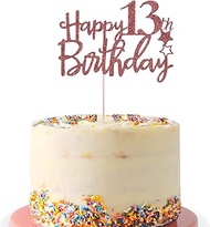 13th Birthday Cake Topper, 13th Birthday Cake Topper Rose Gold Happy 13th Birthday Cake Topper Glitt