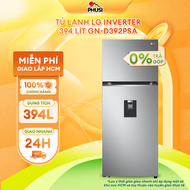 [Trả góp 0%] Tủ Lạnh Smart Inverter LG 394 Lít GN-D392PSA Lấy nước ngoài làm đá tự động - giao hàng 