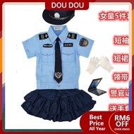 ♣uniform polis kanak kanak baju polis kanak kanak Pakaian Seragam Polis Kecil Pakaian Tentera dengan Kanak-Kanak Lelaki dan Perempuan Pakaian Polis Pakaian Kanak-Kanak Tadika Lengan Pendek Memainkan Peranan Mainan✲
