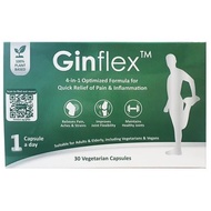 Ginflex Veggie capsules 30s - For quick relief of pain & swelling of joints & muscles - HALAL certif