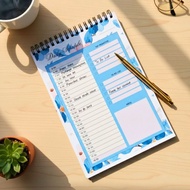 Jour Nee | Blue A5 Daily Planner | 50 Sheets To-Do List Pad | Productivity Journal Notebook