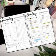 Undated 7 Days Weekly Planner Notebook with Hourly Schedule, Meal Plan, Expense Tracker, and Water I