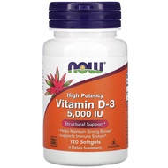 [SG] NOW Foods Vitamin D3 5000 IU 120 Softgels (Vit D-3 5000IU) (M2W)