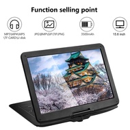 15.6'' Portable DVD Player HD VCD CD TV 270 Degree Rotation Screen HD Video Player Travel Mini DVD Playing Device