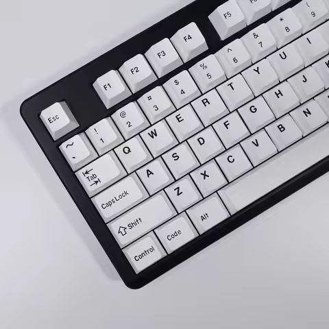 KBDiy PBT Double Shot White GMK BOW Keycaps for Mechanical Keyboard Game DIY Custom 174 Keys Caps Au