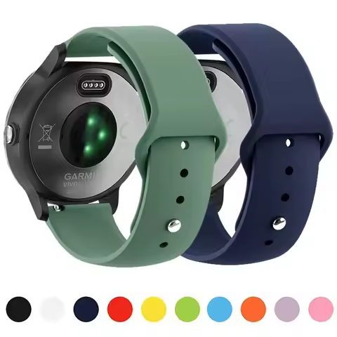 20mm 22mm Silicone Strap For Garmin Vivoactive 3 4 Band Watch Venu 2 SQ Forerunner 645 Wristband Bra