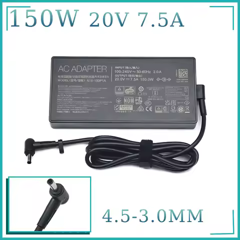 A18-150P1A ADP200075M 20V 7.5A150W 4.5*3.0MM AC Adapter LaptopCharger for Asus TUF GAMING X571L F571