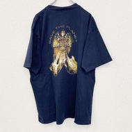 古著 Hard Rock CAFE 短袖大印花 T 卹，圓領，海軍藍，XL 碼