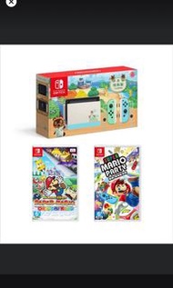 全新Switch行貨動物森友會特別版 + Mario Party &amp; Paper Mario