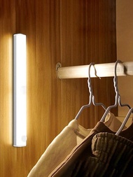 1入組櫥櫃燈，無線運動感應LED夜燈，可充電磁吸底座，適用於走廊、廚房、櫥櫃、樓梯間、壁橱、家庭房間裝飾