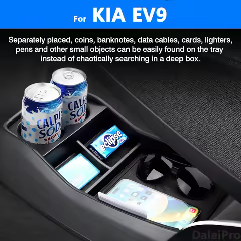 For KIA EV9 2024 2025 Car Center Console Organizer Armrest Storage Box Lower Storage Box Cup Holder 