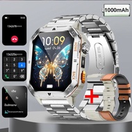 2025 ใหม่ทหารกลางแจ้ง 1000 mAh แบตเตอรี่สมาร์ทนาฬิกาผู้ชาย GPS กีฬา Heart Rate IP68 กันน้ํา BT โทร S