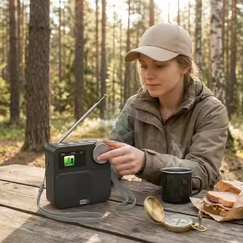 Bluetooth-compatible Internet FM Radio Rechargeable Wifi Radio with 1.47inch Color Display External 