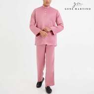 Gene Martino Baju Melayu Premium Dull Satin Classic Fit 777 - Prawn Pink 56