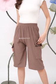 Celana kulot knit Cargo Pendek 7/8 / Cargo Pants knit Hornet / Kulot Cargo 7/8 Kekinian