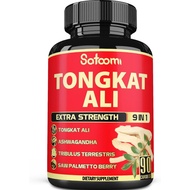 Satoomi Natural 90 Vegan Capsules Tongkat Ali Root Extract 200:1 - 9 Essential Herbs Equivalent to 3450mg - Support Strength, Energy and Healthy Immune - 3 Month Supply