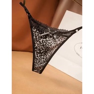 Women's Sexy Mini Thong Panties Cute Tiger Motif Girls' cd G String Leopard Motif SM009
