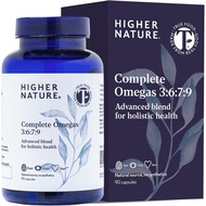 Higher Nature Complete Omegas 3:6:7:9 - True ® Formula -  Oils with Borage Oil & Virgin O Oil - port