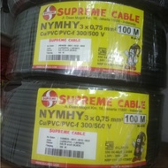 NYYHY CABLE 3X0.75MM 3X0.75 MM SUPREME STRING ROLL @ 50M METER NYMHY/ 3X0.75MM 3X0.75MM