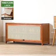 Dust Proof and Breathable Bamboo Shoe Cabinet Flip Door Shoe Locker Living Room Indoor Large Shoe Ca