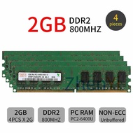 สำหรับ Hynix 8GB (4X2GB) PC2-6400U DDR2 800MHz 2Rx 8แรมคิท DIMM Desktop Memory Lr