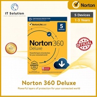 Genuine Norton 360 Deluxe Original Antivirus - 1, 3, 5 Device 1, 2, 3 Year