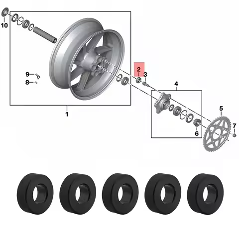 5pcs Motorcycle Rear Wheel Hub Buffer Rubber Sprocket Damper For BMW S1000RR S1000R HP4 S1000XR 2014