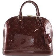 LOUIS VUITTONAlma PM 手提包，Monogram Vernis 漆皮，M91691，法國製造，2011 年，紅色，MI2121，托特包，拉鍊封口，女士 [二手]