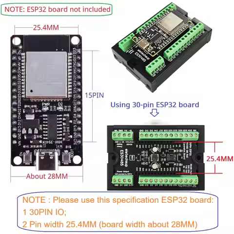 RS485 Master Slave Device ESP32 Development Board WIFI Bluetooth Multipurpose Expansion Board Simple