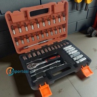 TAFFWARE Tool Set Shock Socket Wrench 53 pcs Professional Car Motorcycle Repair Tools Set Tool Box