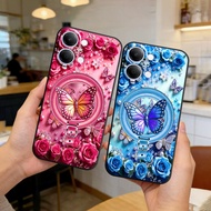 Case for Vivo Y05 / Y11D printed (flat) with 3D beautiful rose and butterfly effect