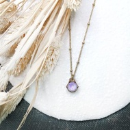 VIIART。點滴-碎光粉。Vintage施華洛世奇鑽鍍古金鎖骨項鍊