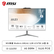 MSI微星 Modern AM242 12M-678TW 24型 白(i3-1215U/8G DDR4/512G PCIE/W11)