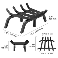 ◐ABSOLUTE◐ SucceBuy Fireplace Log Grate Fireplace Grate with 6 Legs 3/4 Solid Powder-coated Steel Ba