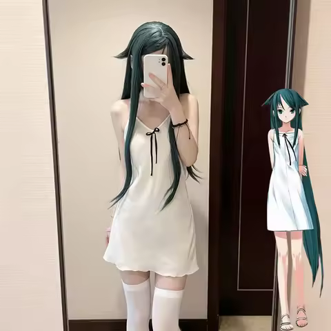 Anime The Song of Saya Saya Cosplay Dress Costume Women White Camisole Skirt Summer Nightgown Carniv