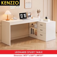 พร้อมส่ง KENZZO:Leonardโต๊ะเรียนพร้อมตู้เก็บของและลิ้นชัก/ ชุดโต๊ะข้างเตียงพร้อมชั้นวางข้าง สำหรับอ่