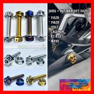 🏁 SKRU + NUT BRACKET EKZOS Y15 Y16 135LC LAGENDA RS RSX WAVE 125 🏁 ORIGINAL HENG THAILAND SCREW EXHA