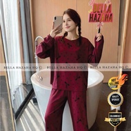 (BELLA HAZAHA) (LENGAN PANJANG) EXCLUSIVE RAYA SET PYJAMAS, KUALITI UPGRADE TIDAK LUNTUR WARNA