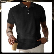 Men Top for Versatile Looks Fashionable Men Tee Mens Corduroy Lapel T-shirt Short Sleeve Button Coll