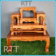 RTT โต๊ะหมู่บูชาพระ (ไม้สักทอง) หมู่ 5 หน้า 5 สีย้อม (60*50*สูง70 ซม.) ครบชุด**รวมฐาน**