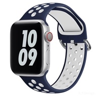 สายซิลิโคนสองสีสำหรับสายคาด Apple Watch สายรัดข้อมือเล่นกีฬาอัลตร้า Ultra2 9 8 7 6 5 4 3 SE 45มม. 41มม. 49มม. 42มม. 40มม. 38มม.