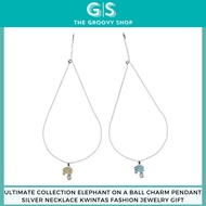 Ultimate Collection Elephant On A Ball Charm Pendant Silver Necklace Kwintas Fashion Jewelry Gift