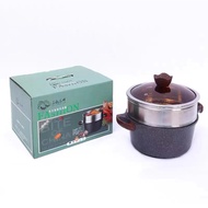 KM_24CM Cookware Cooking Wok Medical Stone Non-Stick Pan Soup Pot Steamer Hot Pot Stew Pot Thermal P