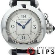 卡地亞 Miss Pasha 女士腕錶 W3140025，含保固卡，不鏽鋼/皮革錶帶，銀色，拋光，成色極佳 [二手]