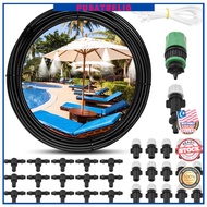 Pusatbeli0-MY Outdoor Water Misting Cooling System  131Ft (40M) Line/16 Brass Mist Nozzles/3/4 Adapt