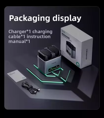 LLANO NP-FZ100 20/30/65W PD/QC Camera Battery Charger Storage Box Type-C Cable for Sony A7M4 A7M3 A7