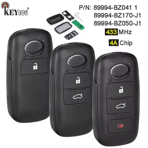 KEYECU 433MHz 4A Chip 434451-0011 P/N: 89994-BZ041 89994-BZ170 89994-BZ050 Keyless Go Remote Key Fob