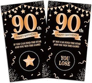 32 Pack 90th Birthday Theme Scratch Cards - Happy 90th Birthday Scratch Off Tickets - Funny Annivers