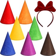 Shyyween Dwarf Hats and Bow Headband Set Halloween Gnome Dwarfs Princess Costume for Halloween Role-