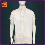 ▤ ◺ ◈ Obra ni Juan Inno fit (Regular Fit) Polo Barong Embroidered-Cream (#2721)